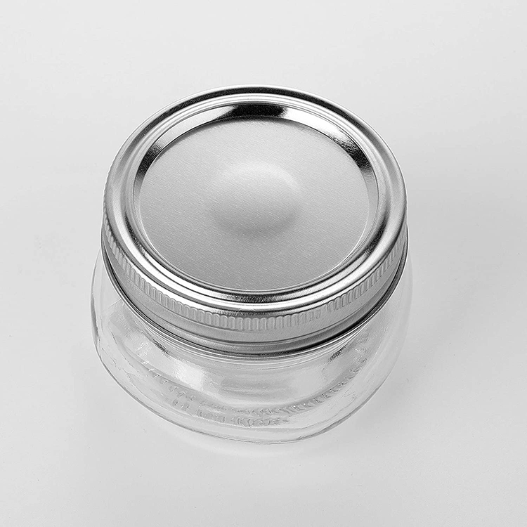 Wholesale Empty Round Mini 4 oz Food Storage Glass Mason Jar with Band Lids
