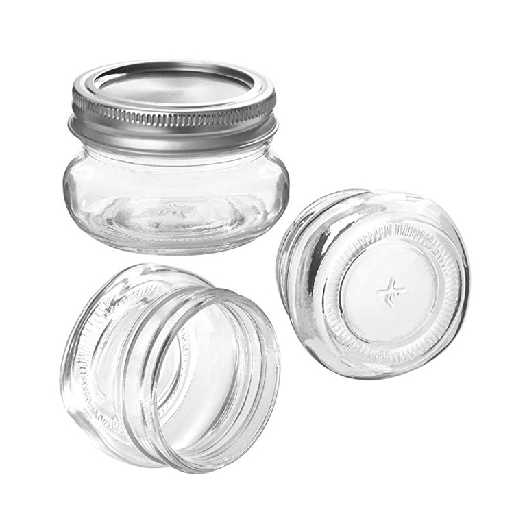 Wholesale Empty Round Mini 4 oz Food Storage Glass Mason Jar with Band Lids