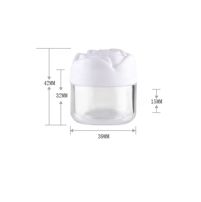 Wholesale Empty Round Plastic Cosmetic Jars Cream Jar 20g with Rose Cap
