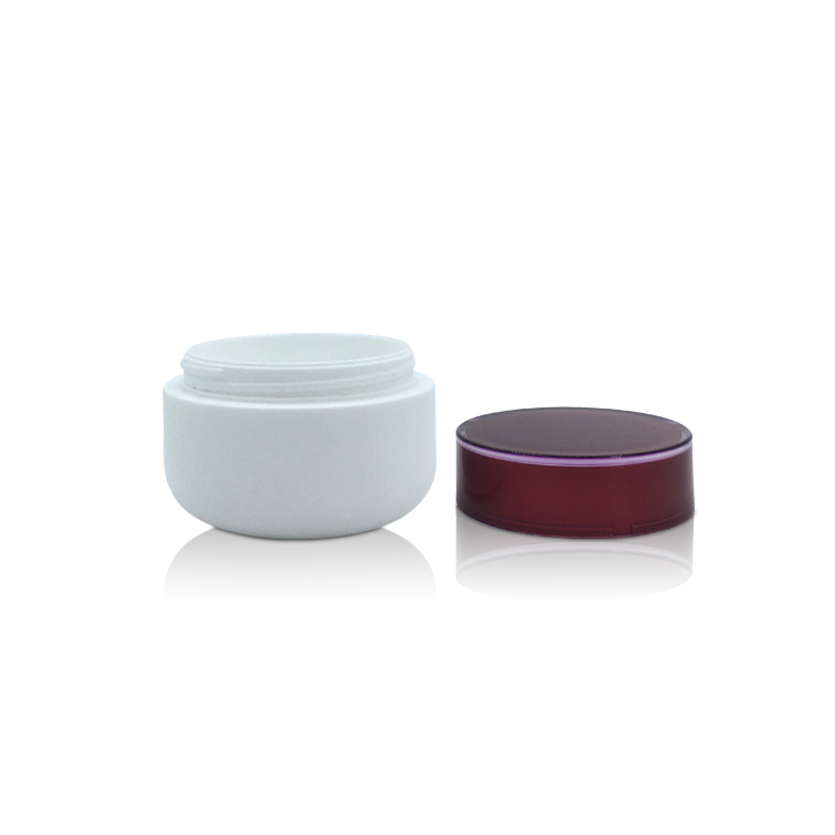 Wholesale Empty Round Plastic Skincare Cream Lotion Container Cream Jar with Red Cap 50g