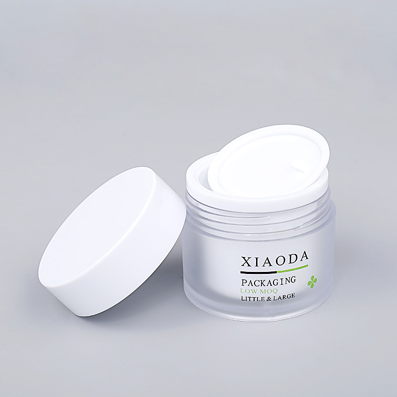 Wholesale Empty decorative 50G ABS White color jars for cosmetic, white lid 50g jar in stock