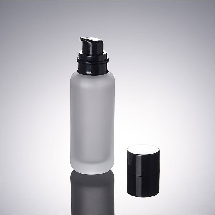 Wholesale Empty frosted glass bottle Cosmetic Container Jar set