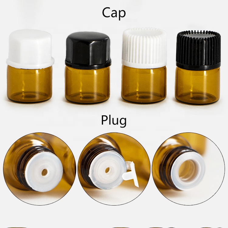 Wholesale Essential Oil Glass Bottle 1ml 2ml 3ml 5ml Mini Sample Clear Amber Glass Vial
