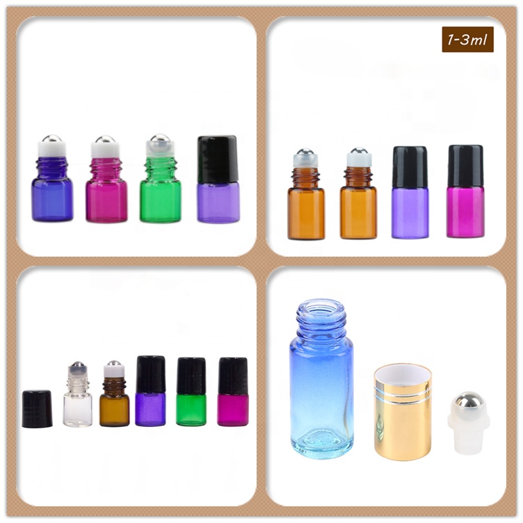 Wholesale Essential Oil Glass Bottle 1ml 2ml 3ml 5ml Mini Sample Clear Amber Glass Vial