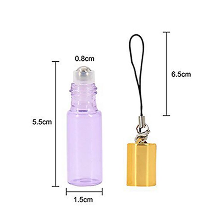 Wholesale Essential Oil Roller Bottles 5ml 10ml Perfume Colorful Fancy Glass Roll On Bottle