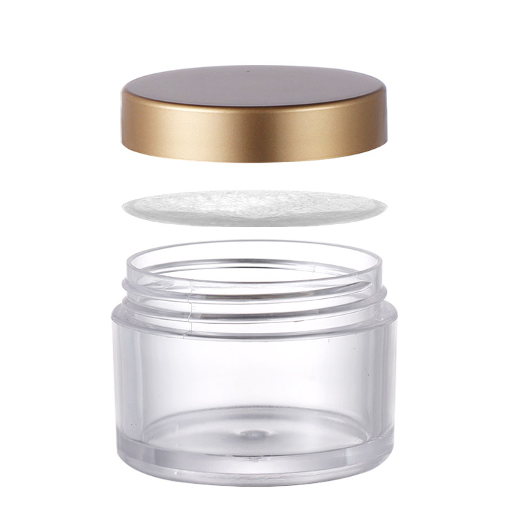 Wholesale Factory Empty 15ml plastic jar for cosmetic for acrylic powder with sliver gold cap