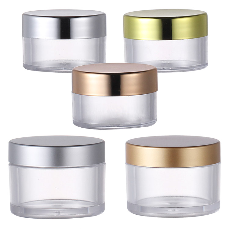 Wholesale Factory Empty 15ml plastic jar for cosmetic for acrylic powder with sliver gold cap
