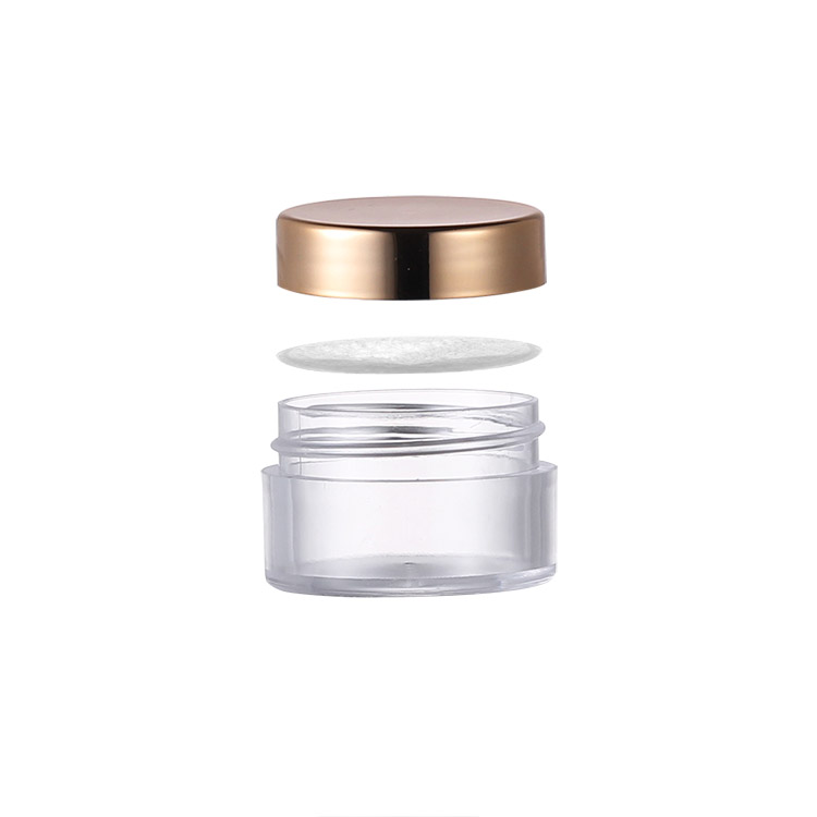 Wholesale Factory Empty 15ml plastic jar for cosmetic for acrylic powder with sliver gold cap
