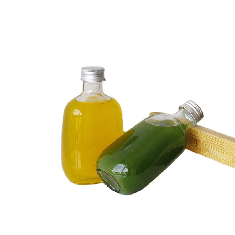 Wholesale Factory Flat Fat  100 ml  250 ml 500 ml  Fruit Wine Glass Bottle With Aluminum Cap