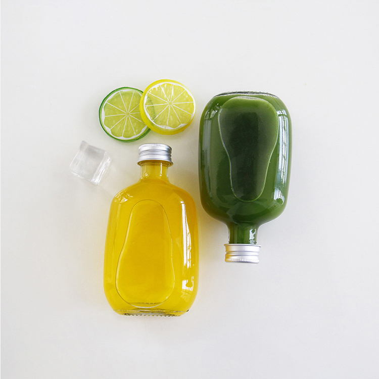 Wholesale Factory Flat Fat 100 ml 250 ml 500 ml Fruit Wine Glass Bottle With Aluminum Cap