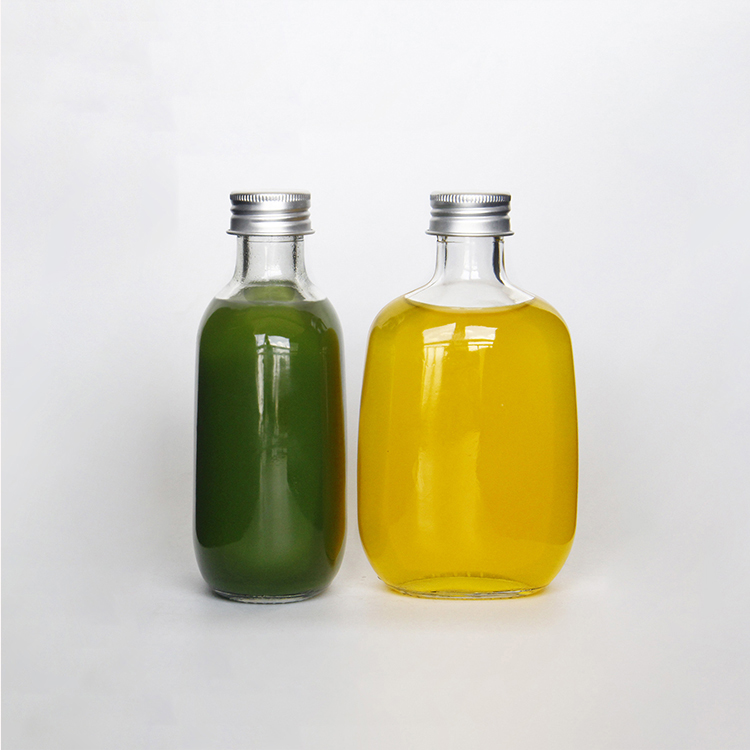 Wholesale Factory Flat Fat 100 ml 250 ml 500 ml Fruit Wine Glass Bottle With Aluminum Cap