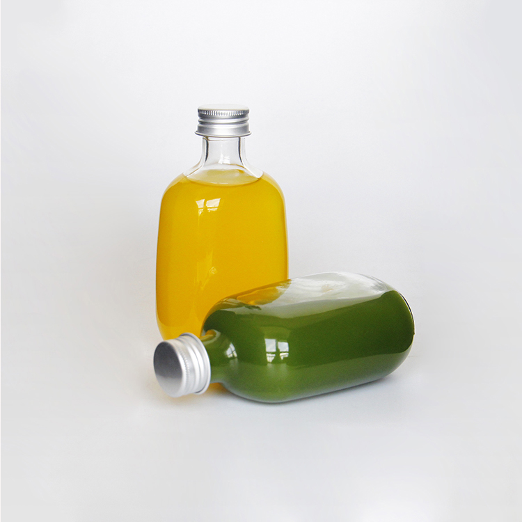 Wholesale Factory Flat Fat 100 ml 250 ml 500 ml Fruit Wine Glass Bottle With Aluminum Cap