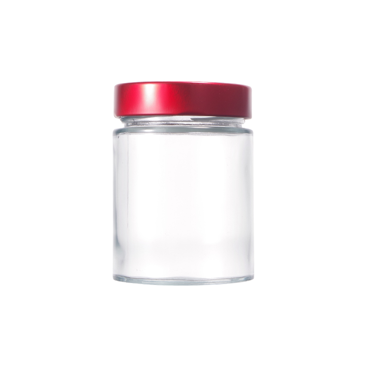 Wholesale Factory High Quality Custom Clear Round Glass Jar For Honey With Screw Metal Lid
