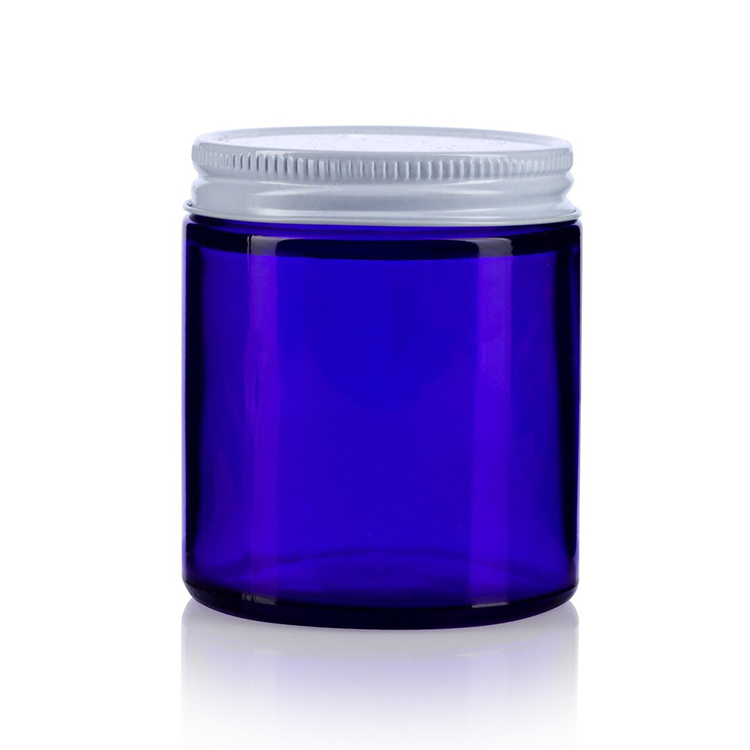 Wholesale Factory Price 120ml 4oz Cobalt Blue Cosmetic Cream Jar with 58mm Metal Lid and PVC Seal