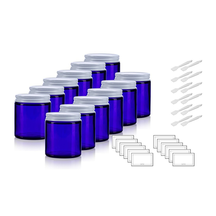 Wholesale Factory Price 120ml 4oz Cobalt Blue Cosmetic Cream Jar with 58mm Metal Lid and PVC Seal