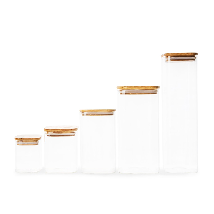 Wholesale Factory Price Small Square Storage Borosilicate Glass Jar For Food