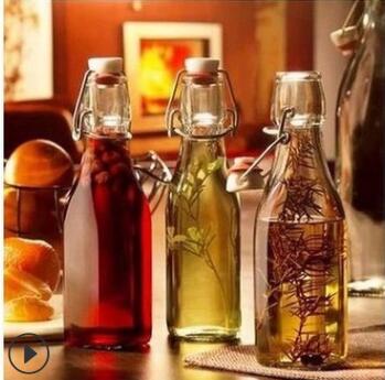 Wholesale Factory price 500ml Empty Clear Drinking Beverage Container Glass Bottle glass swing top bottle1219