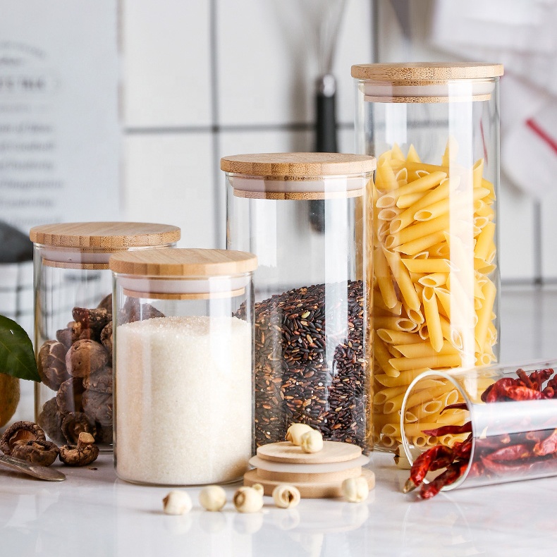 Wholesale Fancy 100 Ml 150ml 250ml 500ml 1000ml Clear Coffee Cookie Food Grade Glass Jar