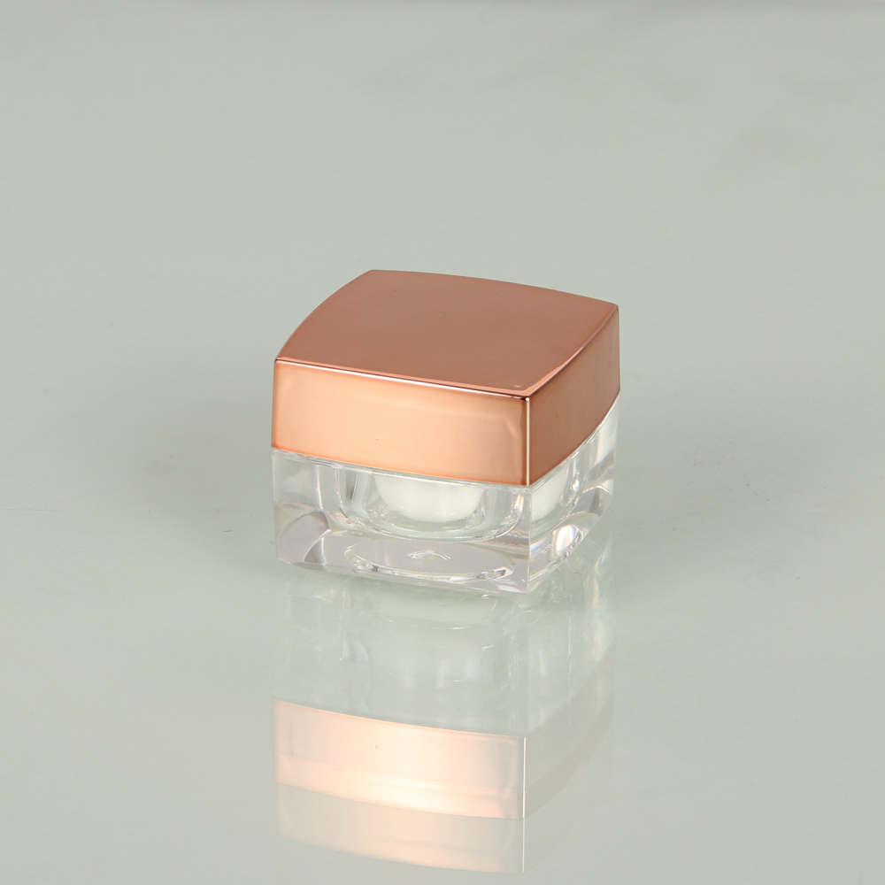 Wholesale Fashion Factory 5g Acrylic Jar Gold Luxury Skin Care Jar Cosmetic Packaging