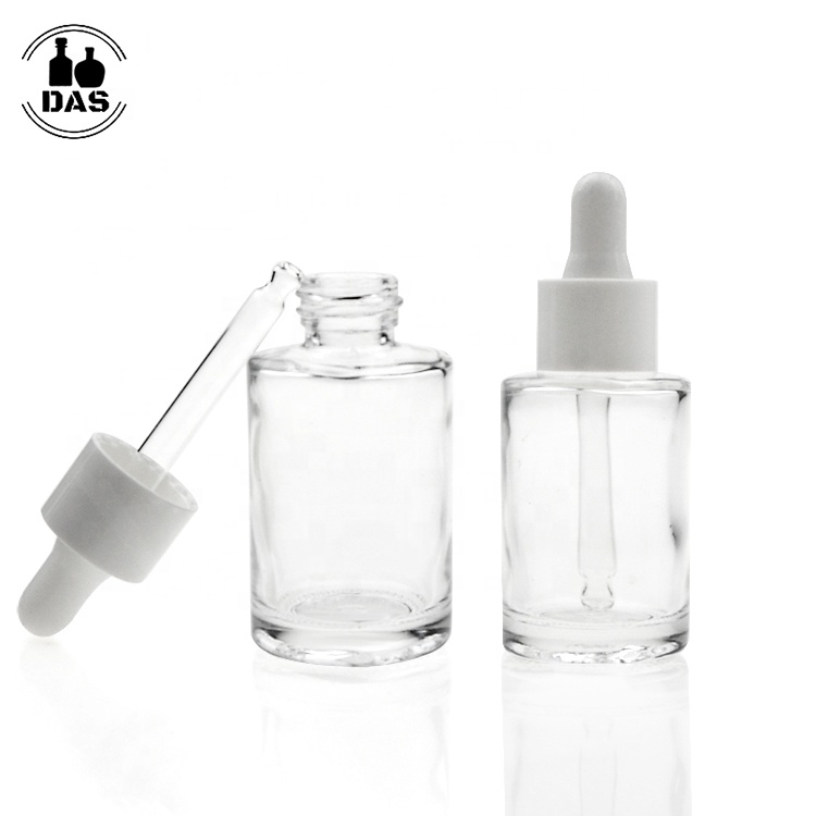 Wholesale Flat Shoulder 15ml 30ml 50ml Amber Essential Oil Cosmetic Dropper Glass Bottle for Sale with Eye Dropper