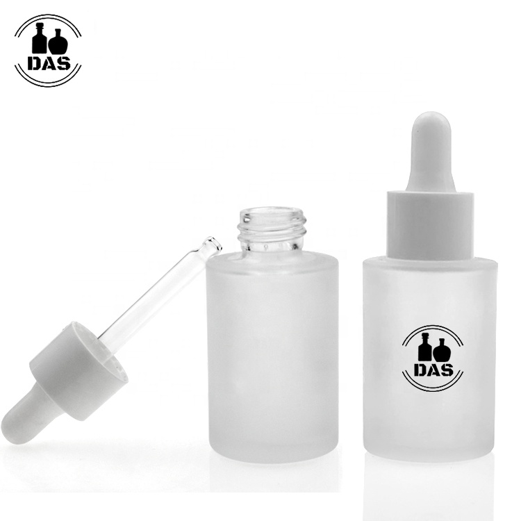 Wholesale Flat Shoulder 15ml 30ml 50ml Amber Essential Oil Cosmetic Dropper Glass Bottle for Sale with Eye Dropper