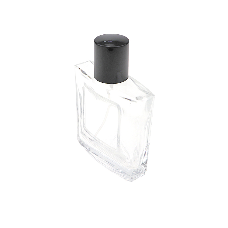 Wholesale Flat Square Clear 50ml Glass Perfume Bottles With Cap