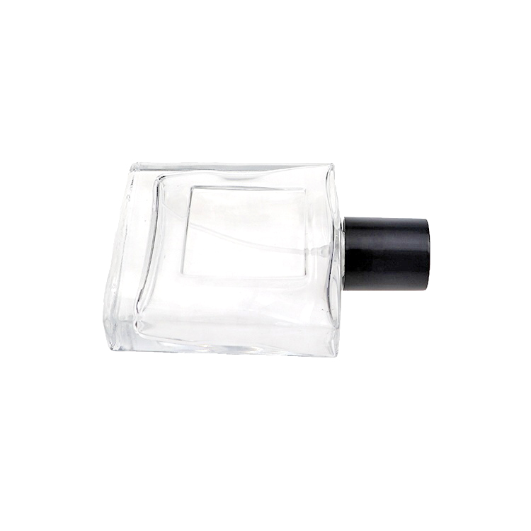 Wholesale Flat Square Clear 50ml Glass Perfume Bottles With Cap