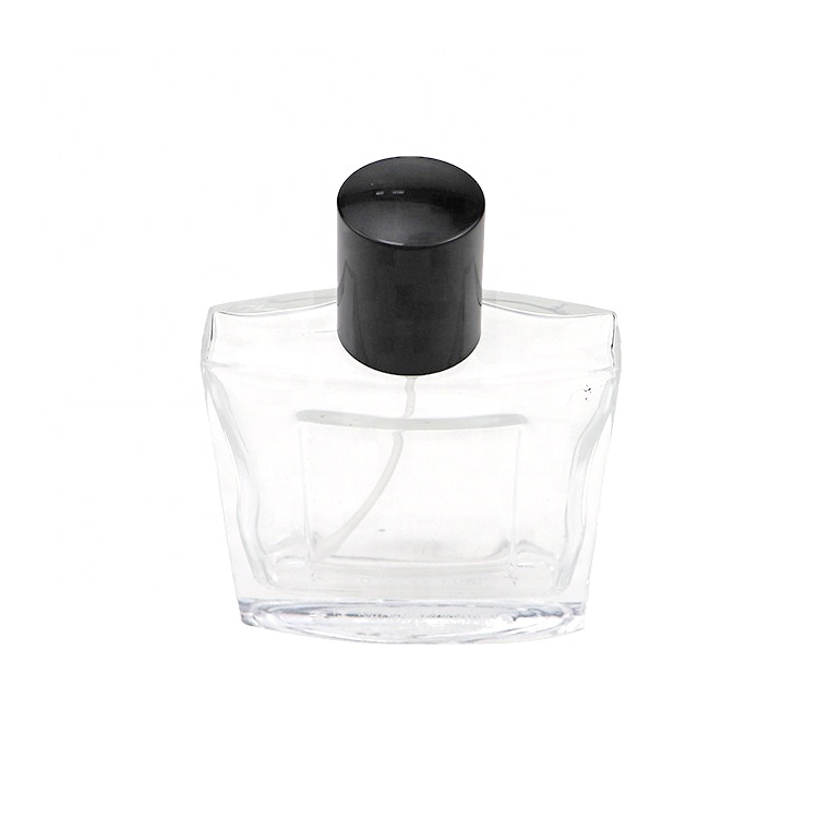 Wholesale Flat Square Clear 50ml Glass Perfume Bottles With Cap