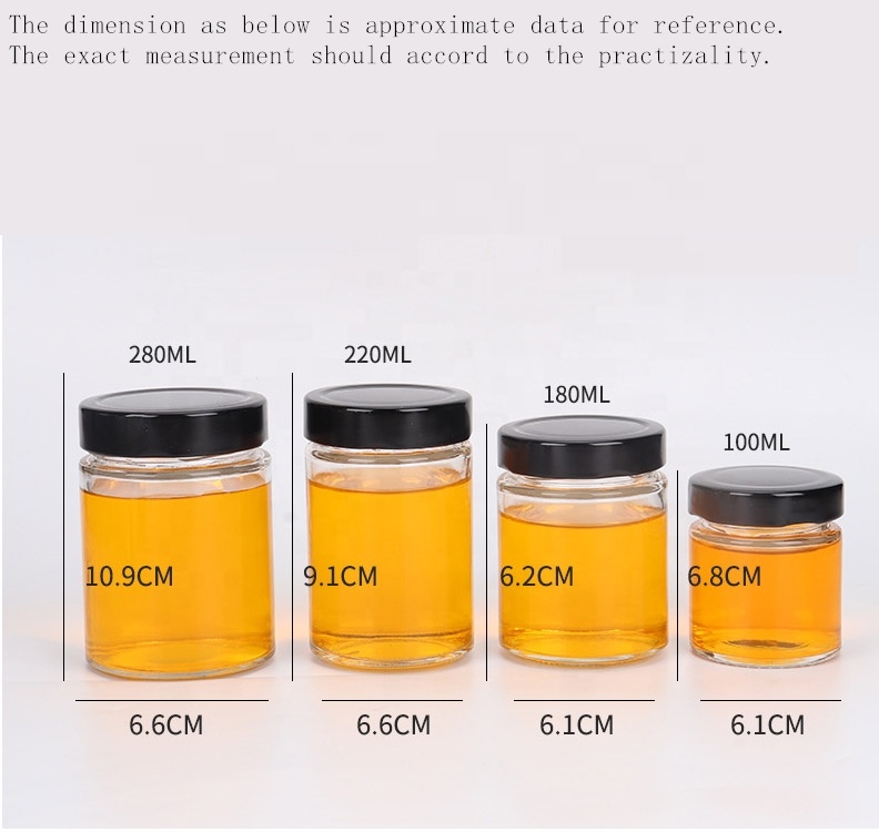 Wholesale Food Grade Tube Shape Glass Mason Jars in Bulk 100ml 180ml 220ml 280ml