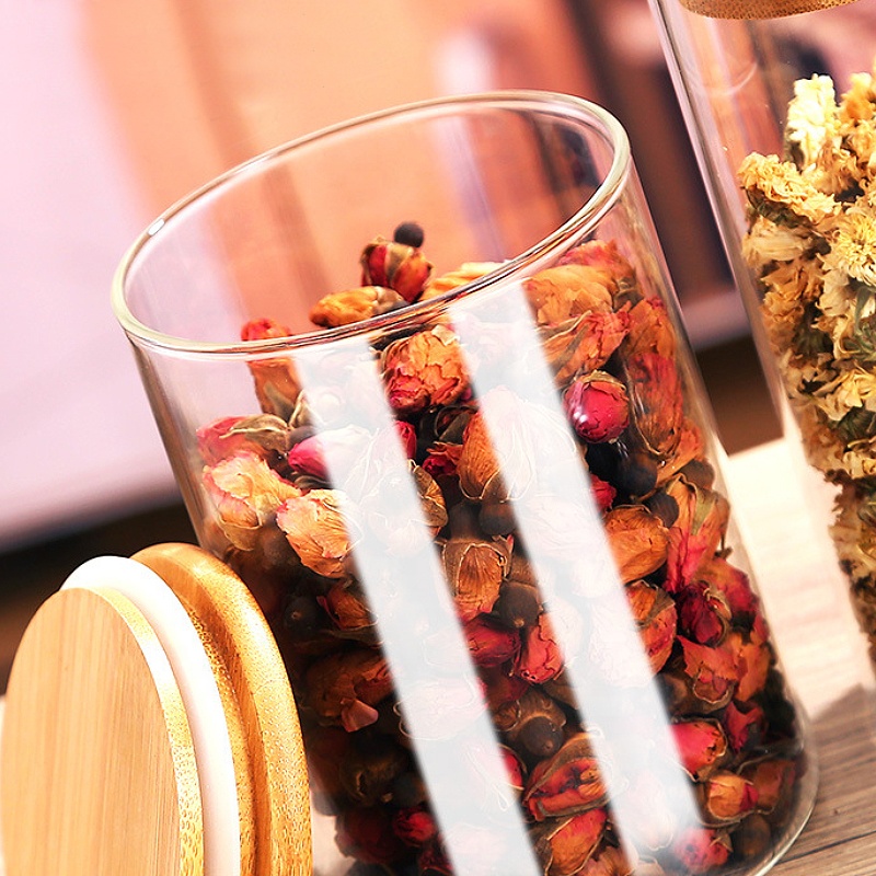 Wholesale Food Storage Jar Kitchen Borosilicate Coffee Cookie Empty Fancy Candy Clear Container Glass