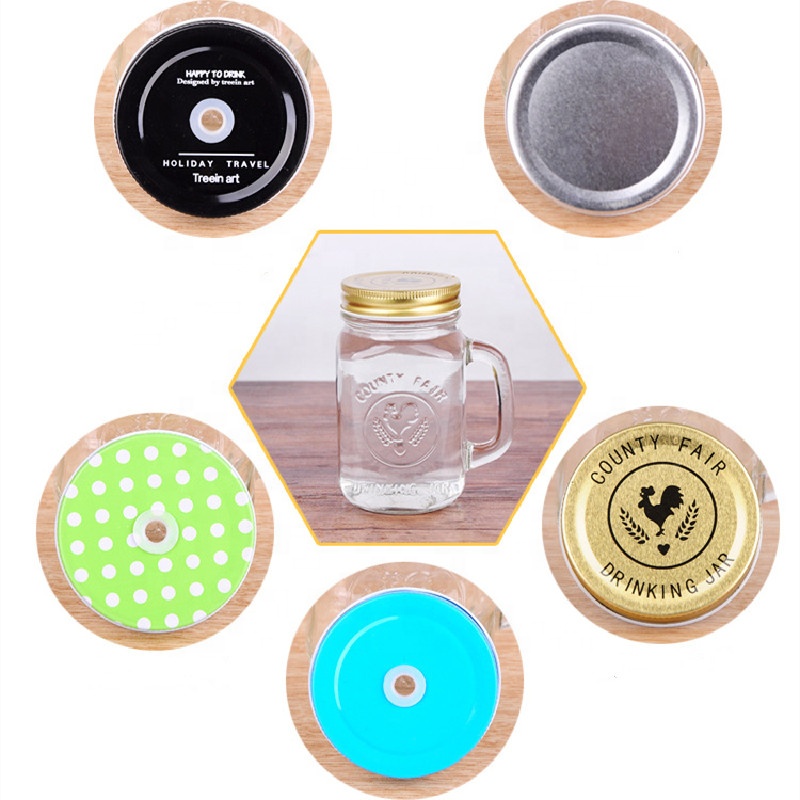 Wholesale Food Storage light candles mason jar 12oz with Gold Tinplate Lid