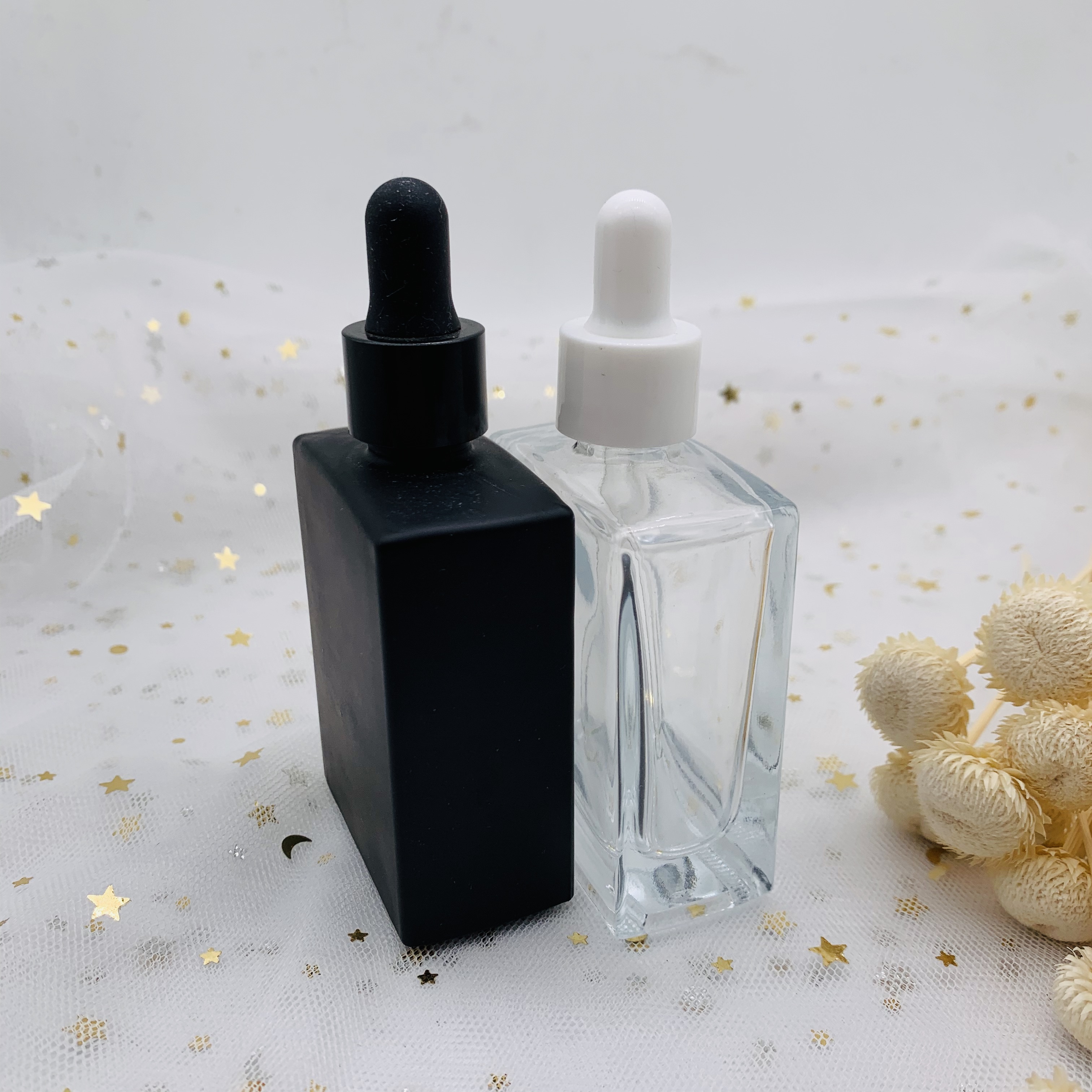 Wholesale Free Sample 30Ml 50ML 100ML Glass Square Dropper Bottle With Dropper