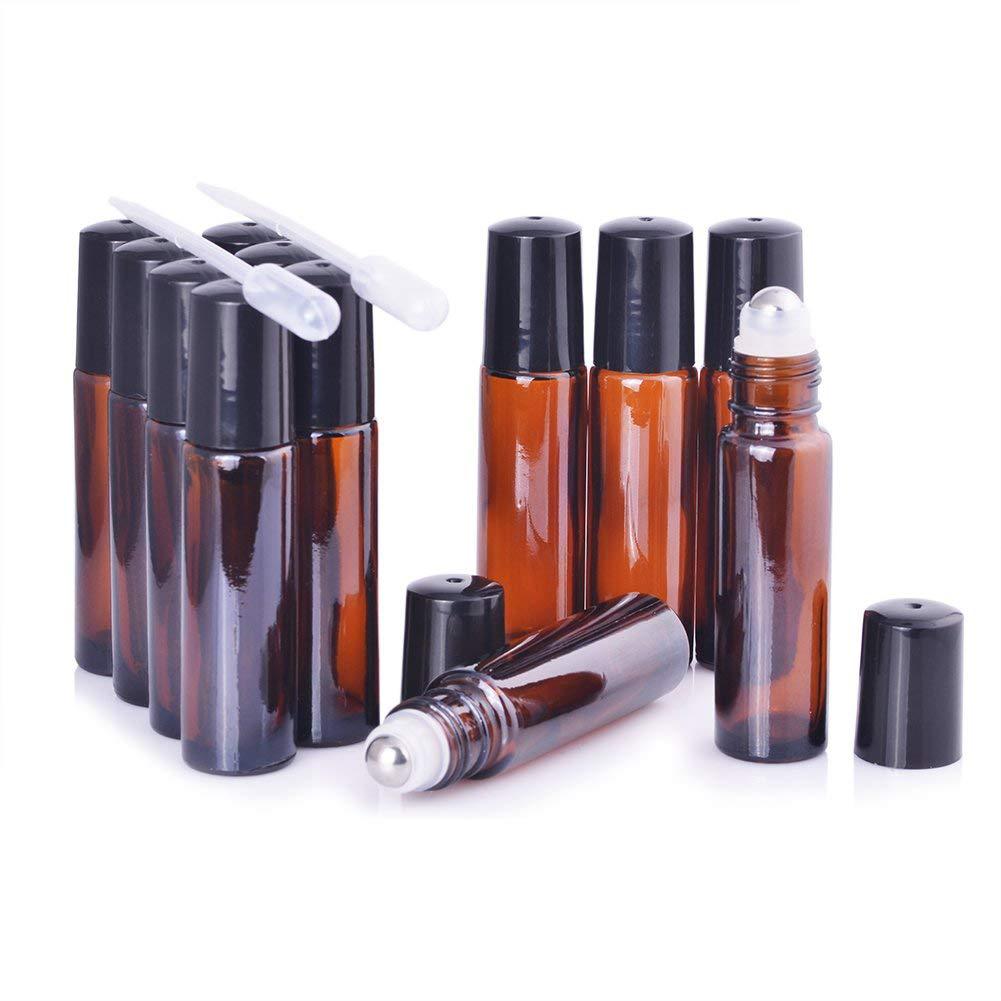 Wholesale Free Sample Empty Eye Clear Brown Oil Roll On Perfume Glass Bottle 10ml
