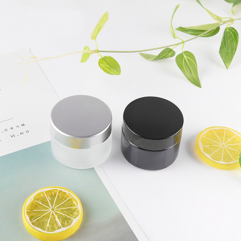 Wholesale Frosted Amber Body Glass Cosmetic Cream Jars With Lid 5g 10g 20g 30g 50g