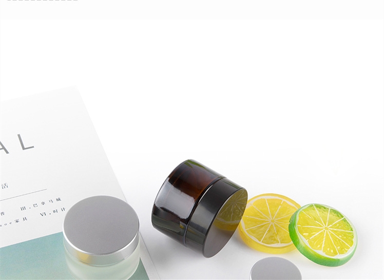 Wholesale Frosted Amber Body Glass Cosmetic Cream Jars With Lid 5g 10g 20g 30g 50g