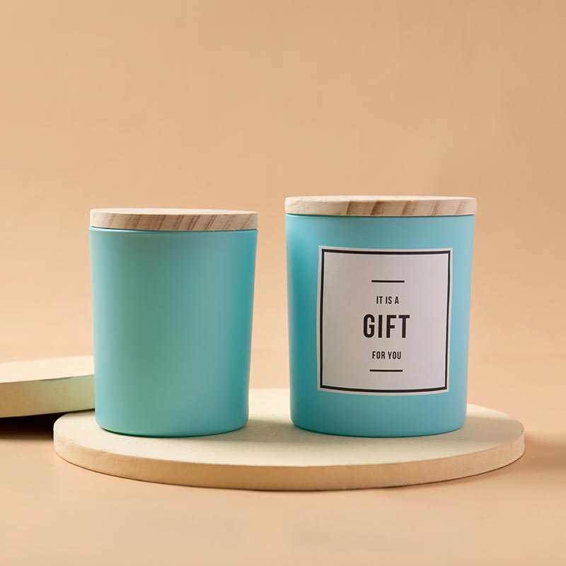 Wholesale Frosted Glass Cup Candle Jar With Lid, Glass Candle Vessels