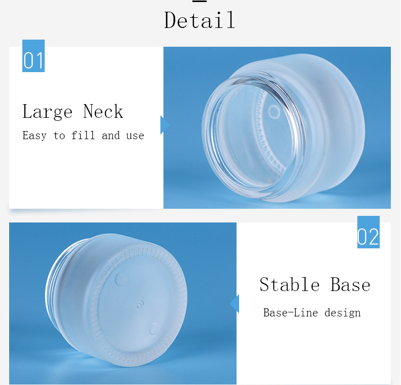 Wholesale Frosted Glass Jar 5g 100g Cosmetic Glass Bottle Sets Glasses Jar For Skincare Face Cream Lotion Subpackage Bottle
