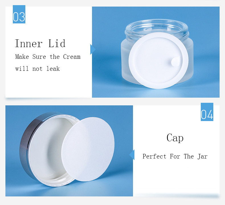 Wholesale Frosted Glass Jar 5g 100g Cosmetic Glass Bottle Sets Glasses Jar For Skincare Face Cream Lotion Subpackage Bottle