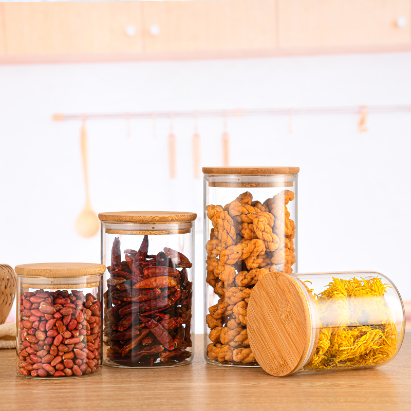 Wholesale Fruits Coffee Tea Set Home Use Honey Jar Food Storage Bottle Jar Glass Jar Container