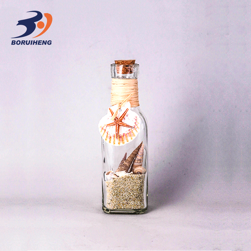 Wholesale Gift use empty unique shape wishing bottle with wooden cork