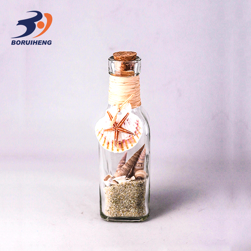 Wholesale Gift use empty unique shape wishing bottle with wooden cork