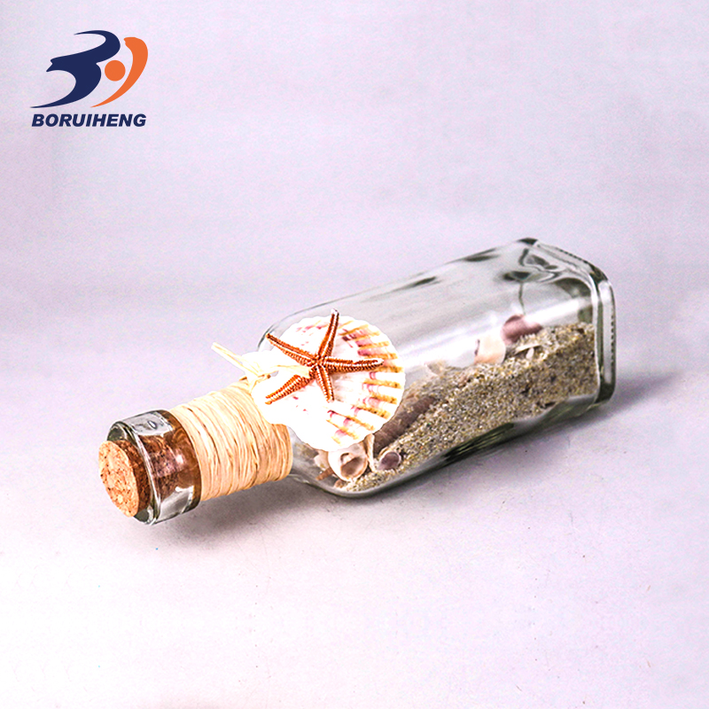 Wholesale Gift use empty unique shape wishing bottle with wooden cork