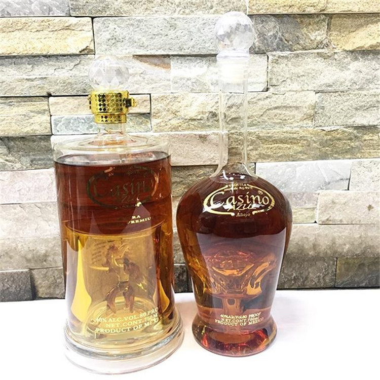 Wholesale Glass Beverages Tequila Rum Brandy Vodka Whiskey Bottles
