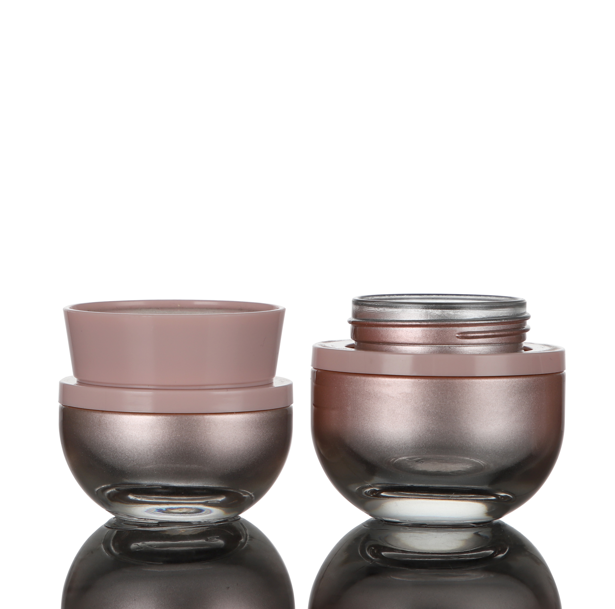 Wholesale Glass Cosmetic set of lotion pump bottle in 45ml 120ml 160ml and 30g 50g cream jar for skin care
