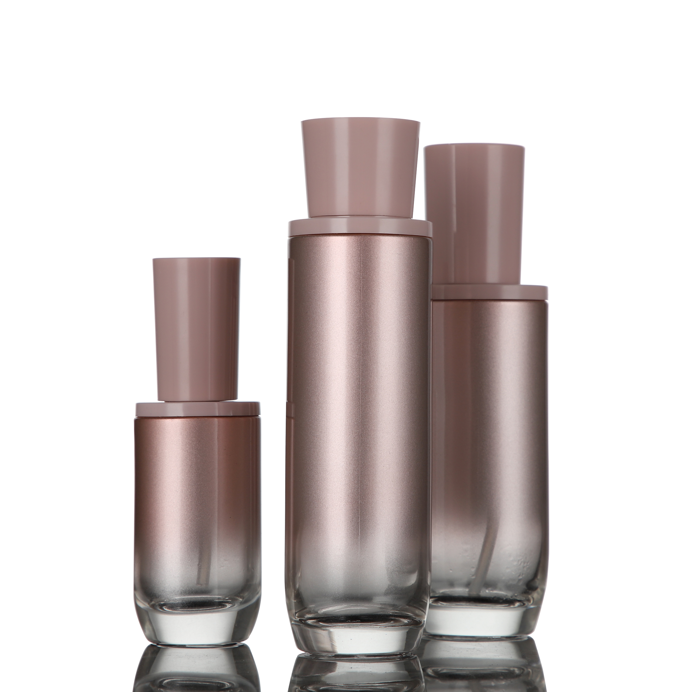 Wholesale Glass Cosmetic set of lotion pump bottle in 45ml 120ml 160ml and 30g 50g cream jar for skin care
