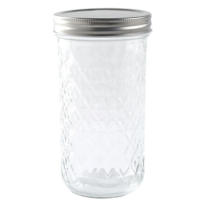 Wholesale Glass Diamond Canned Bottle Jam Jars Luxury Caviar Jam Glass Bottle