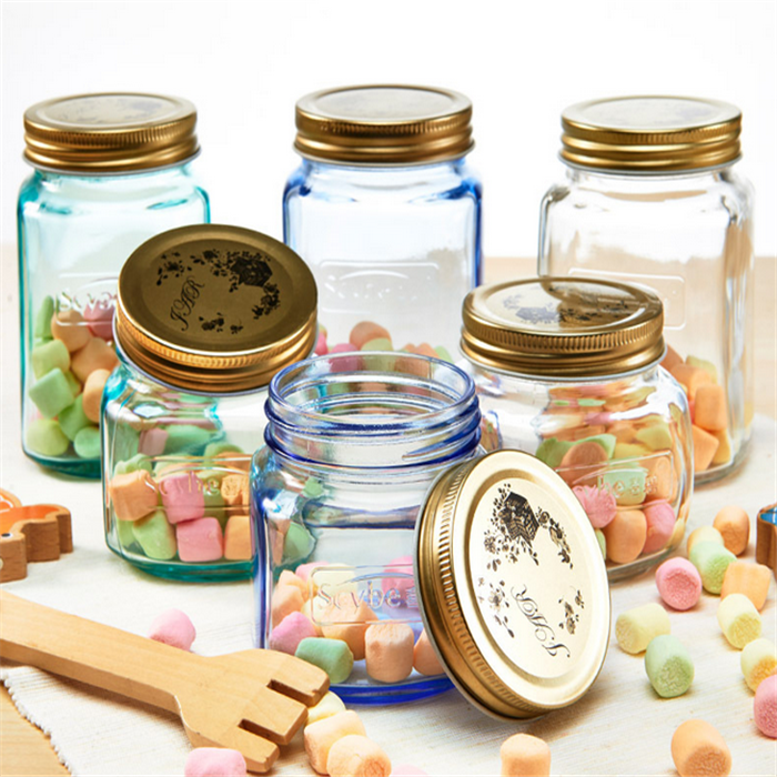 Wholesale Glass Jars And Containers Clear Food Storage Glass Jar 17 oz with Airtight Seal Bamboo Lid