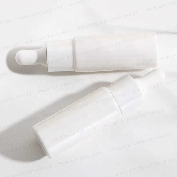 Wholesale Glass Lotion Dropper Bottle with White Color 20ml for Cosmetic Skincare Packing