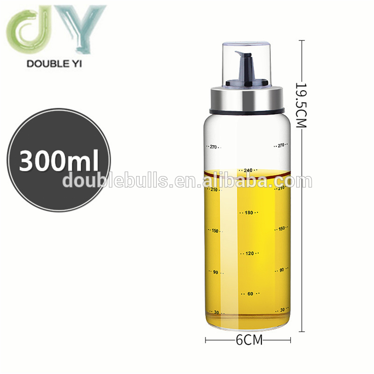 Wholesale Glass Oil Dispenser Bottle with Stainless Steel Pour Spout/ Kitchen Cruet Oil Bottle Glass Cooking Oil Vinegar