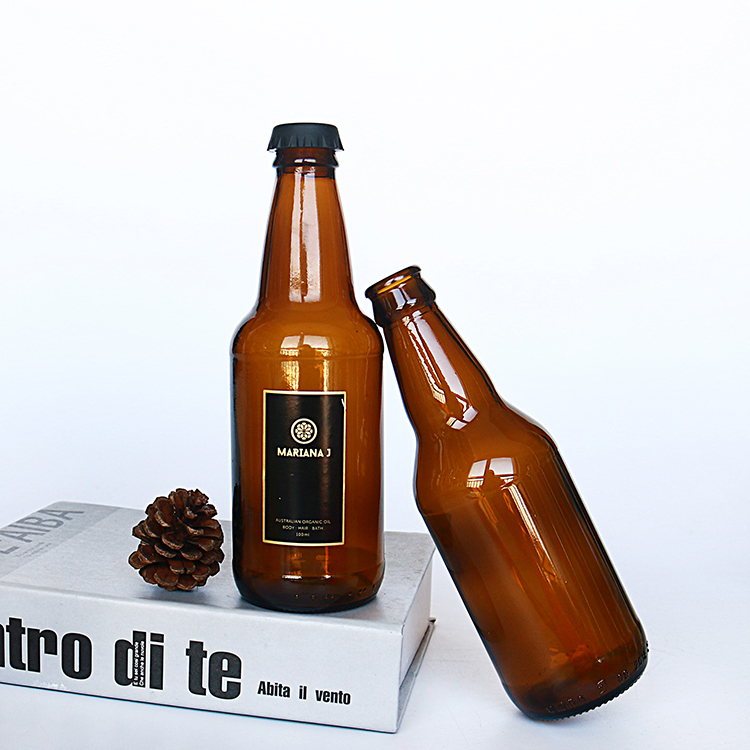 Wholesale Glass Packaging 330ml 500ml Amber Wine Container Swing Top Glass Beer Bottle With Crown Lid